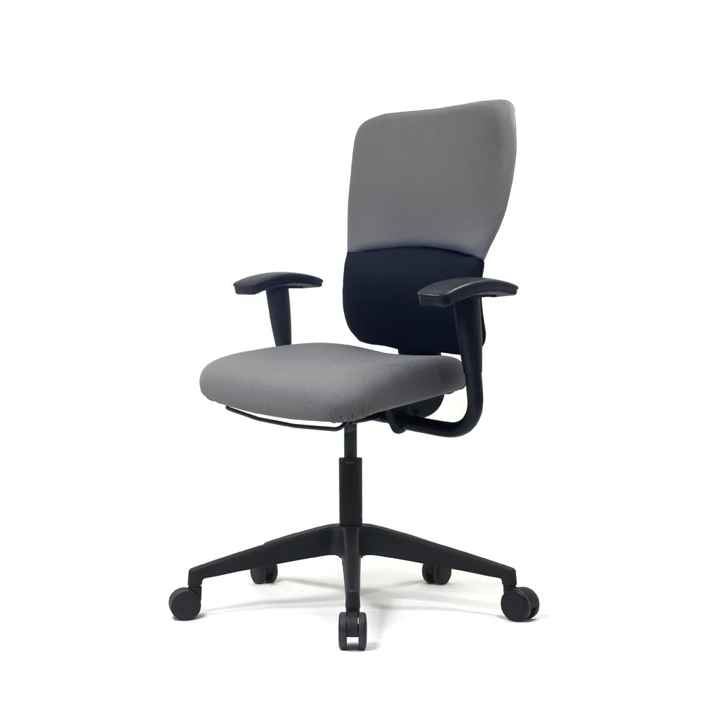 <tc>Steelcase</tc>: <tc>Lets B</tc> - Chaise de travail à dossier haut en tissu gris - Reconditionnée