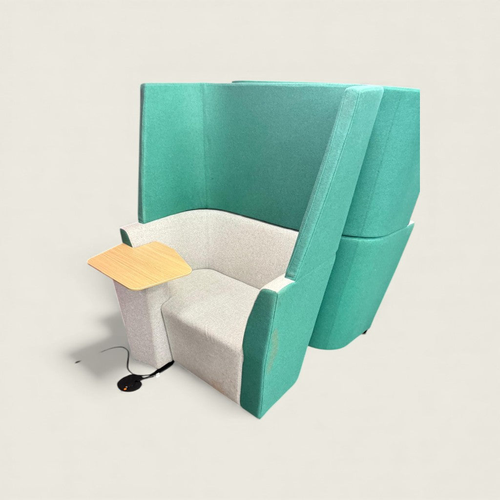 <tc>Allermuir</tc>: Groen en lichtgrijs Haven Booth - Gerenoveerd