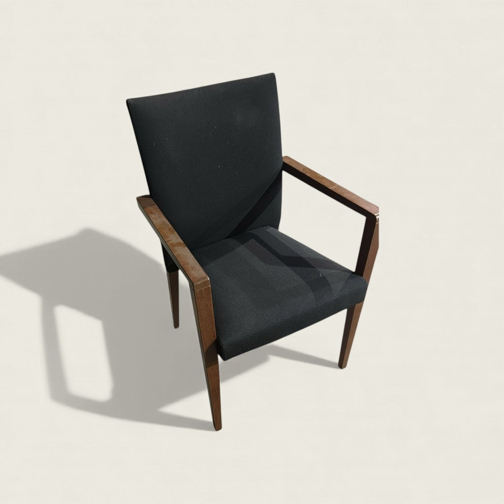 Brunner: Visitors Navy Blue Wooden Side Chair (Refurbished)