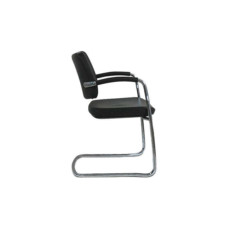 Boss Design: Pro Cantilever Meeting Chair in Black Leather - Refurbished