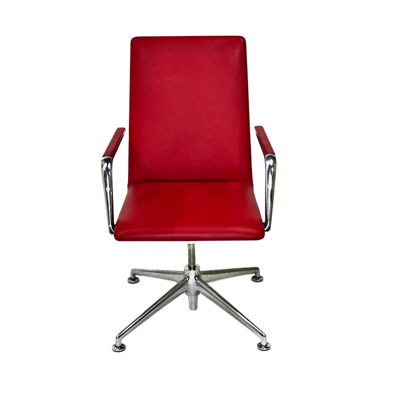 Brunner: Finasoft Medium Back Meeting Chair in Red Leather - Refurbished