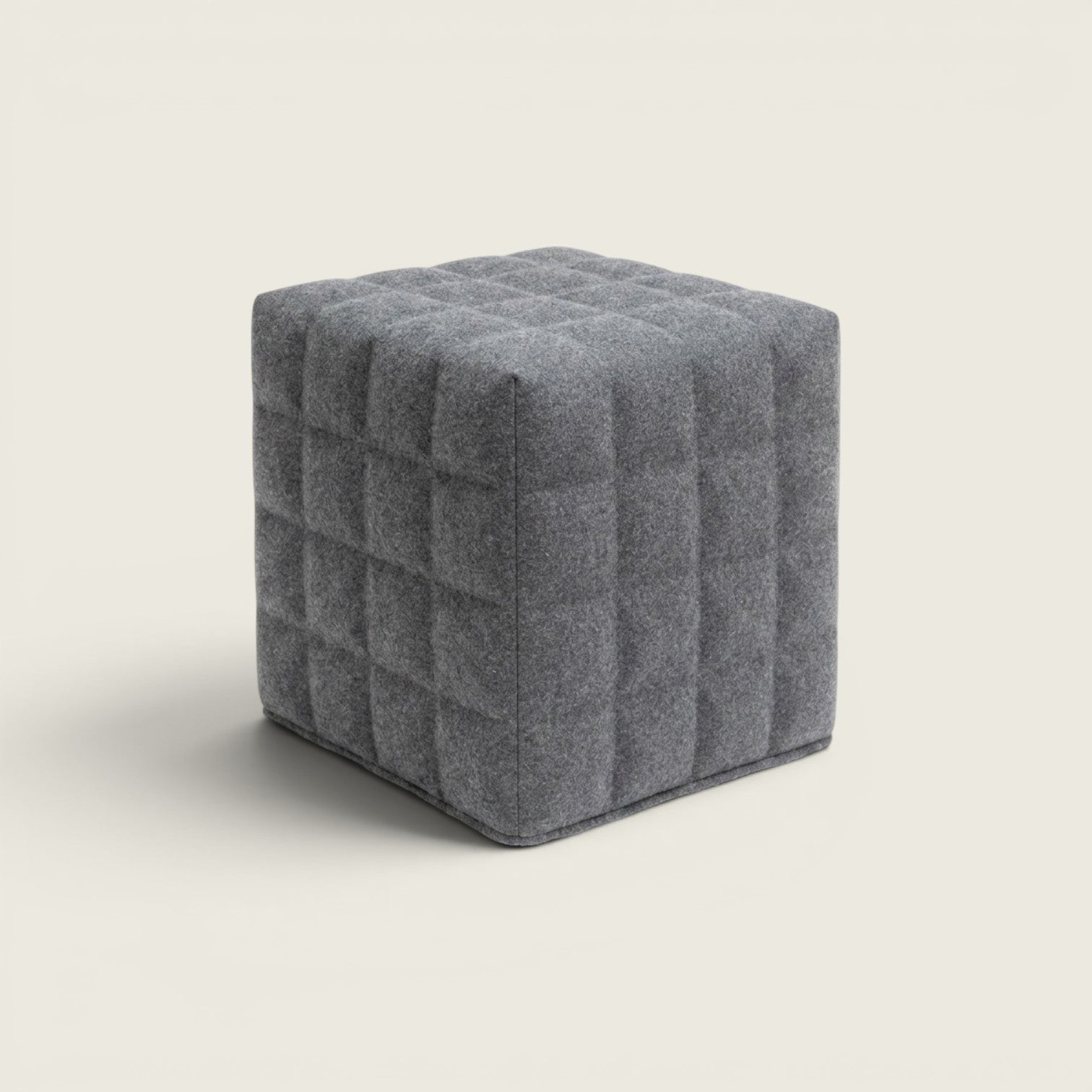 BuzziSpace: Cube 3D Solo Stool in Grey Fabric - Refurbished
