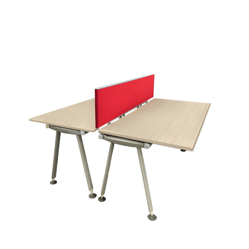 <tc>Herman Miller</tc>: <tc>Abak</tc> Ensemble de 2 bureaux à pieds ovales - Rénové
