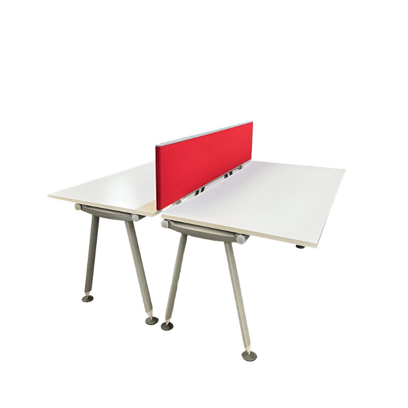 <tc>Herman Miller</tc>: <tc>Abak</tc> Ensemble de 2 bureaux à pieds ovales - Rénové