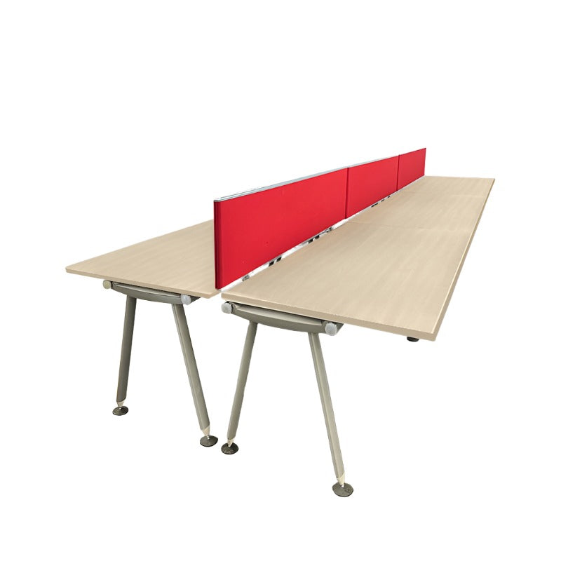 <tc>Herman Miller</tc>: <tc>Abak</tc> Ensemble de 6 bureaux à pieds ovales - Rénové