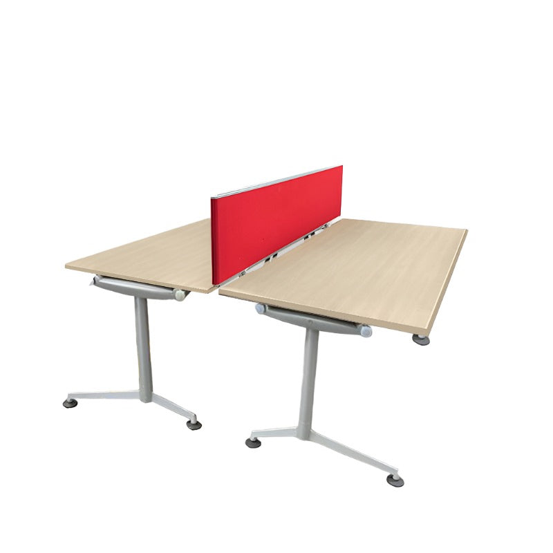 <tc>Herman Miller</tc>: <tc>Abak</tc> Ensemble de 2 bureaux à pieds en T - Rénové