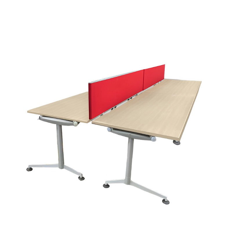 <tc>Herman Miller</tc>: <tc>Abak</tc> Ensemble de 4 bureaux à pieds en T - Rénové