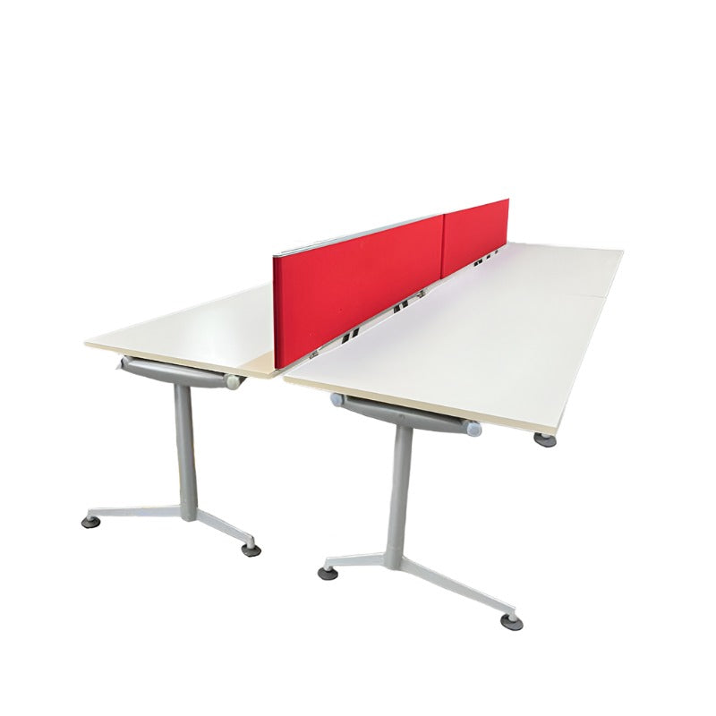 <tc>Herman Miller</tc>: <tc>Abak</tc> Ensemble de 4 bureaux à pieds en T - Rénové