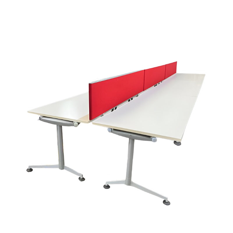 <tc>Herman Miller</tc>: <tc>Abak</tc> Ensemble de 6 bureaux à pieds en T - Rénové