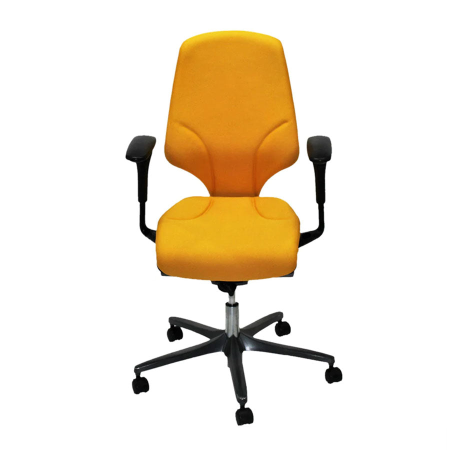 <tc>Giroflex</tc>: Chaise de travail G64 en tissu jaune - Reconditionnée