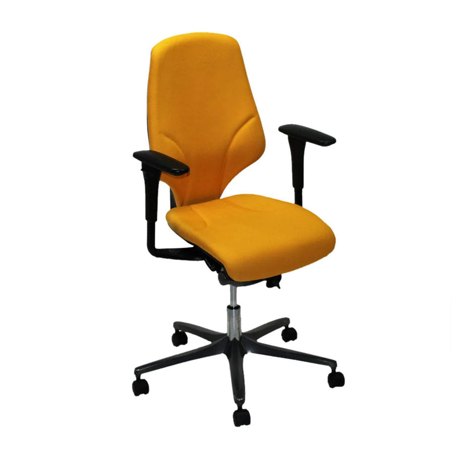 <tc>Giroflex</tc>: Chaise de travail G64 en tissu jaune - Reconditionnée