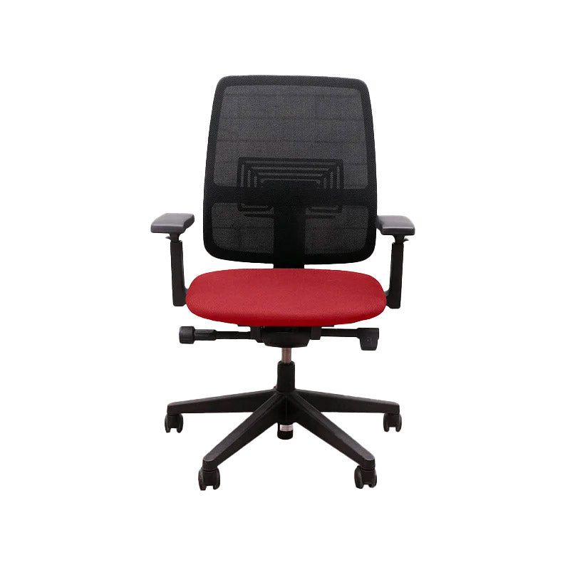 <tc>Haworth</tc>Silla de trabajo Lively en tela roja - Reacondicionada