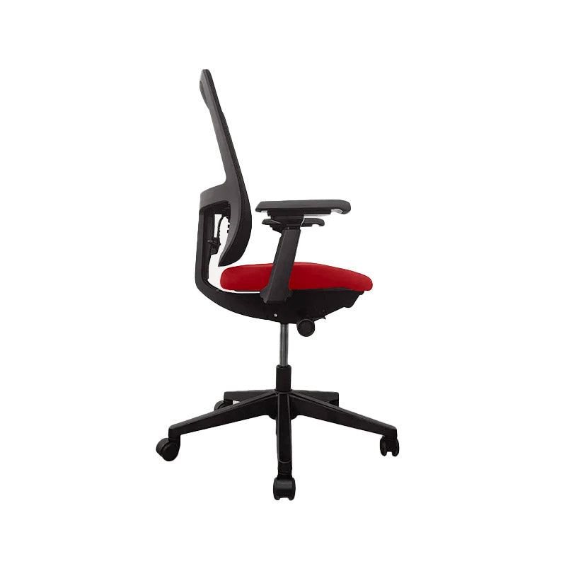 <tc>Haworth</tc>Silla de trabajo Lively en tela roja - Reacondicionada