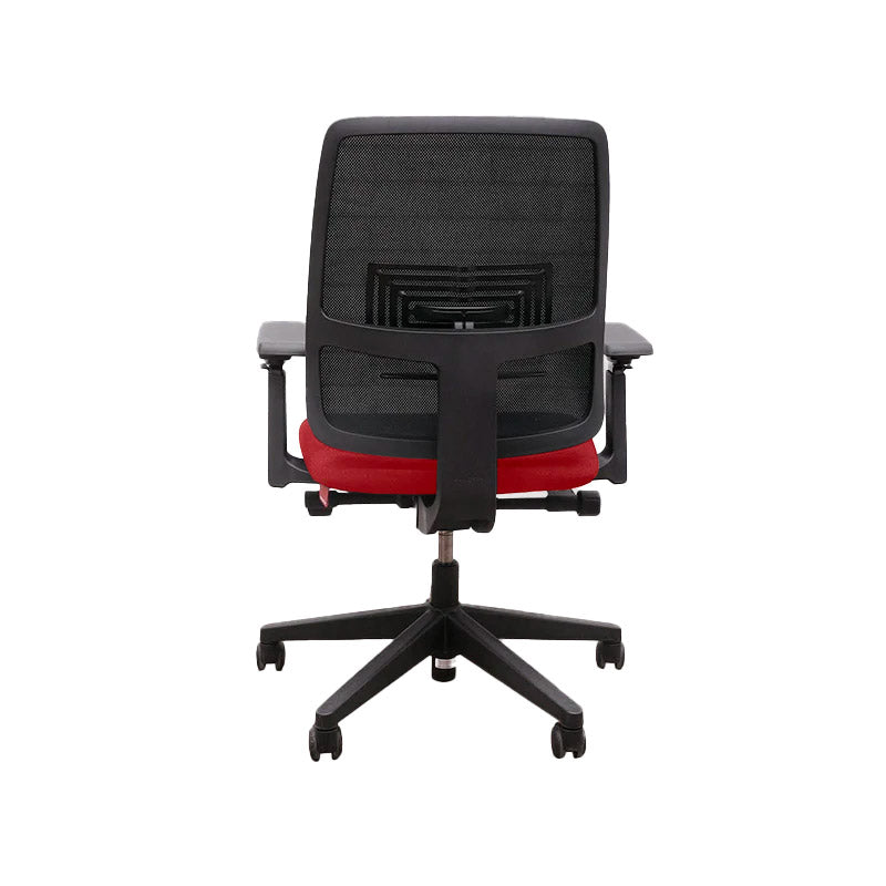 <tc>Haworth</tc>Silla de trabajo Lively en tela roja - Reacondicionada