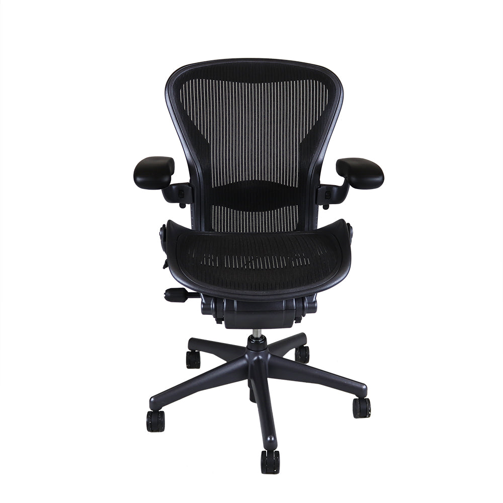 Herman Miller: Aeron Size B Charcoal, Back Tilt Only - Refurbished