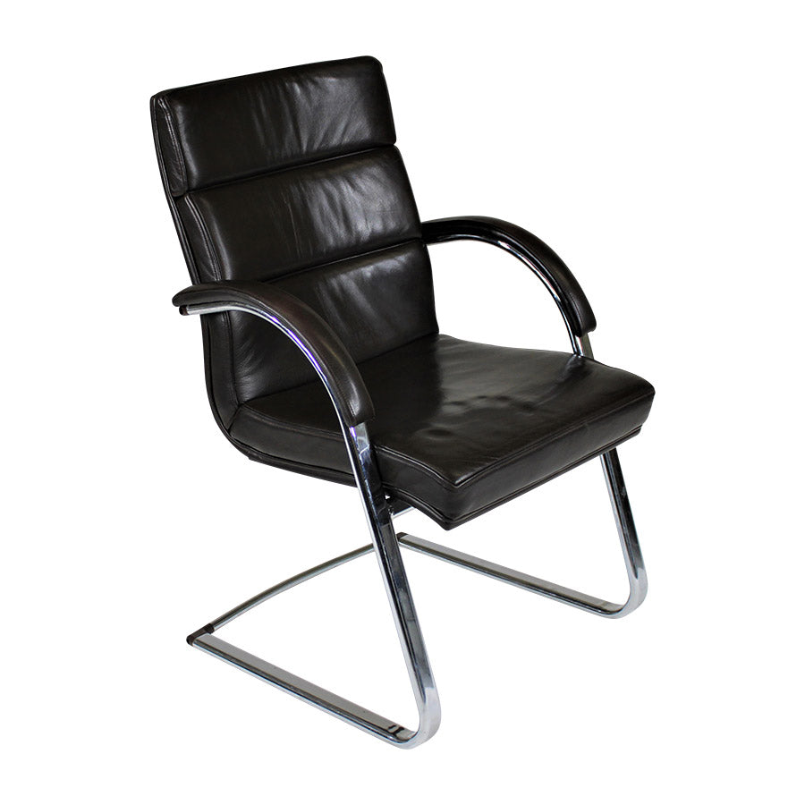 William Hands: Executive Meeting Chair in Dark Brown Leather - Refurbished