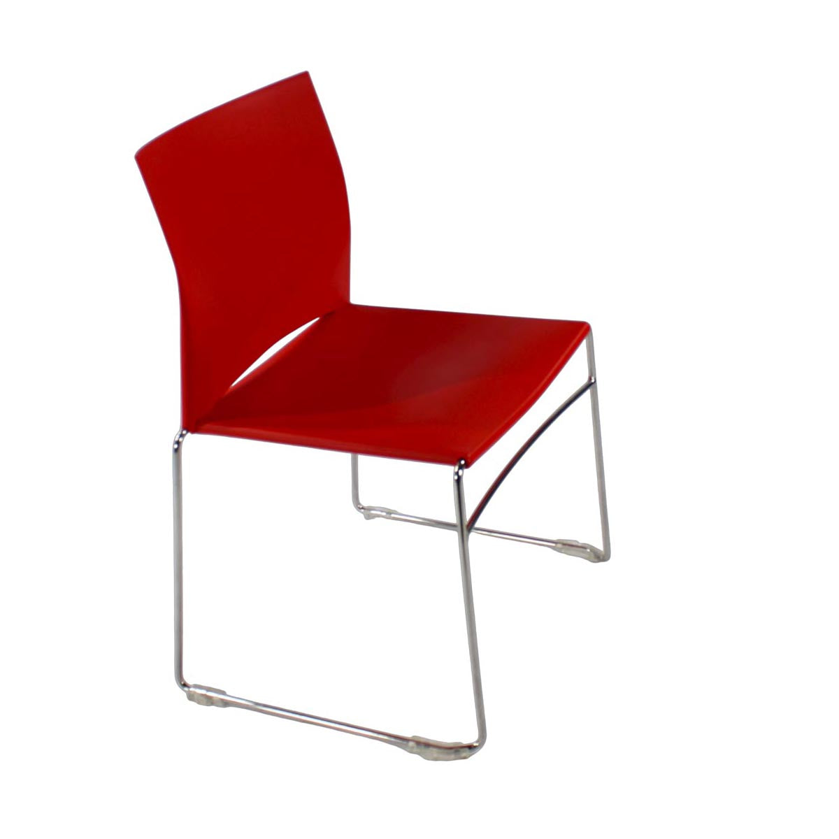 <tc>Herman Miller</tc>Silla apilable Pronta en color rojo - Reacondicionada
