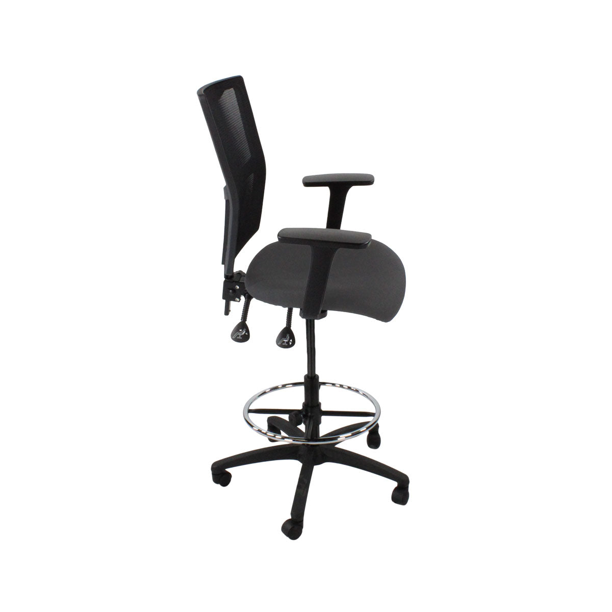 Saxen: Ergo 2 Draughtsman Chair in Grey Fabric - Refurbished