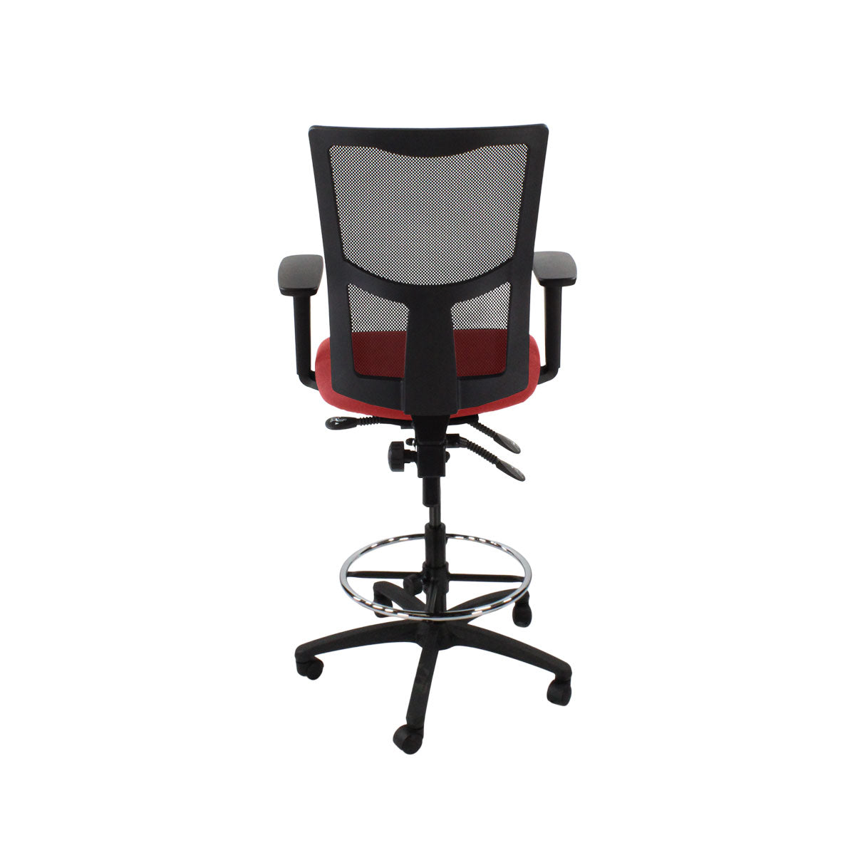 Saxen: Ergo 2 Draughtsman Chair in Red Fabric - Refurbished