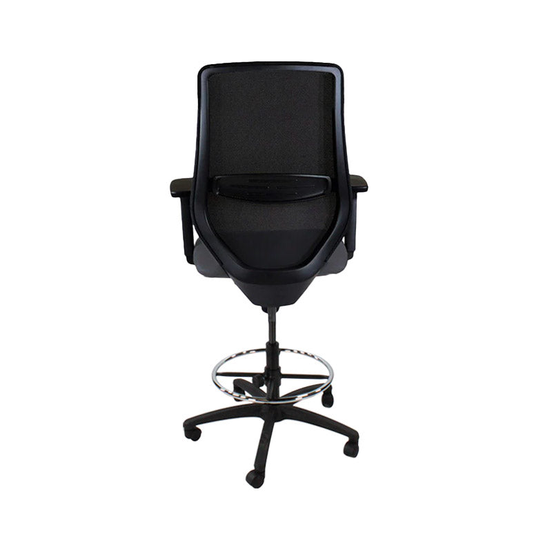 Saxen: Scudo Draughtsman Chair in Grey Fabric - Refurbished