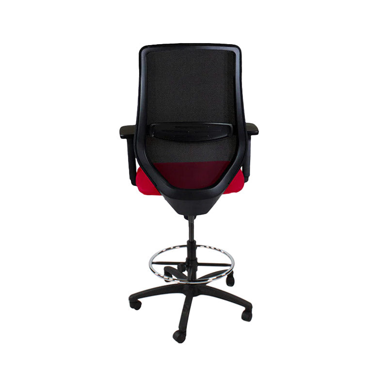 Sajón: <tc>Scudo</tc> Silla de dibujante en tela roja - Reacondicionada