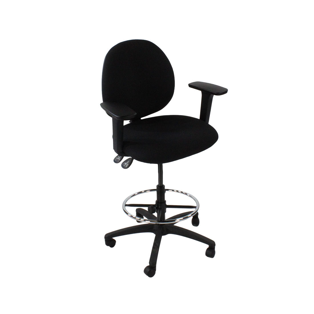 Sajón: <tc>Scoop</tc> Silla de dibujo en tela negra - Reacondicionada