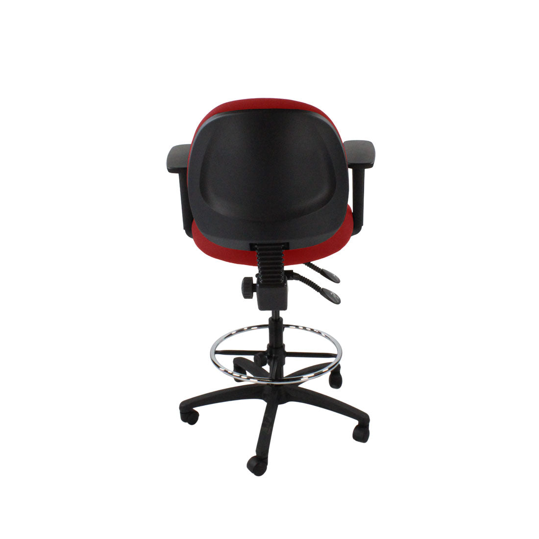 Saxen: Scoop Draughtsman Chair in Red Fabric - Refurbished