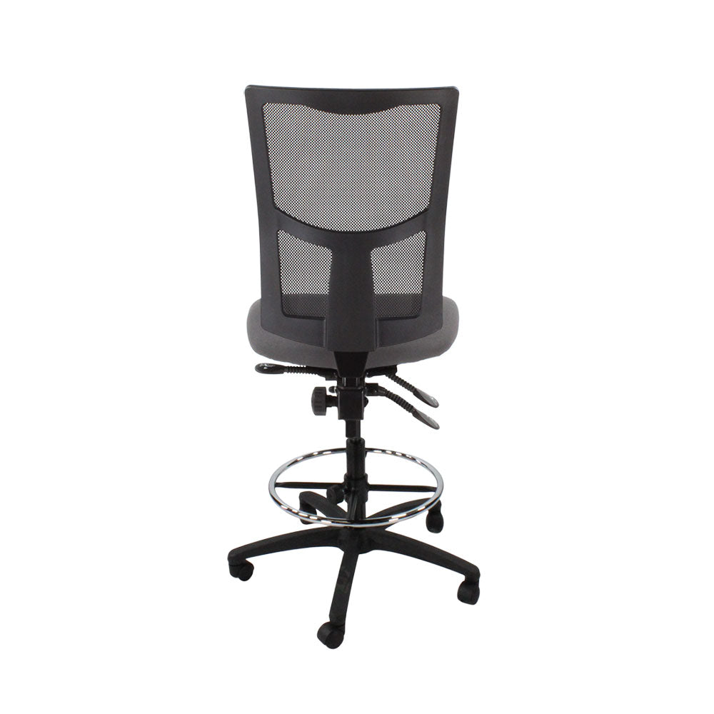 Saxen: Ergo 2 Draughtsman Chair Without Arms in Grey Fabric - Refurbished