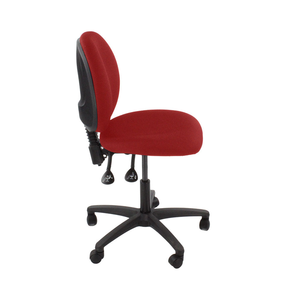 Saxen: Scoop Operator Chair in Red Fabric Without Arms - Refurbished