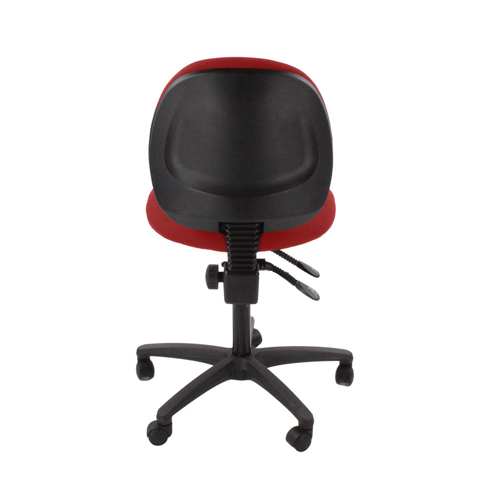 Saxen: Scoop Operator Chair in Red Fabric Without Arms - Refurbished
