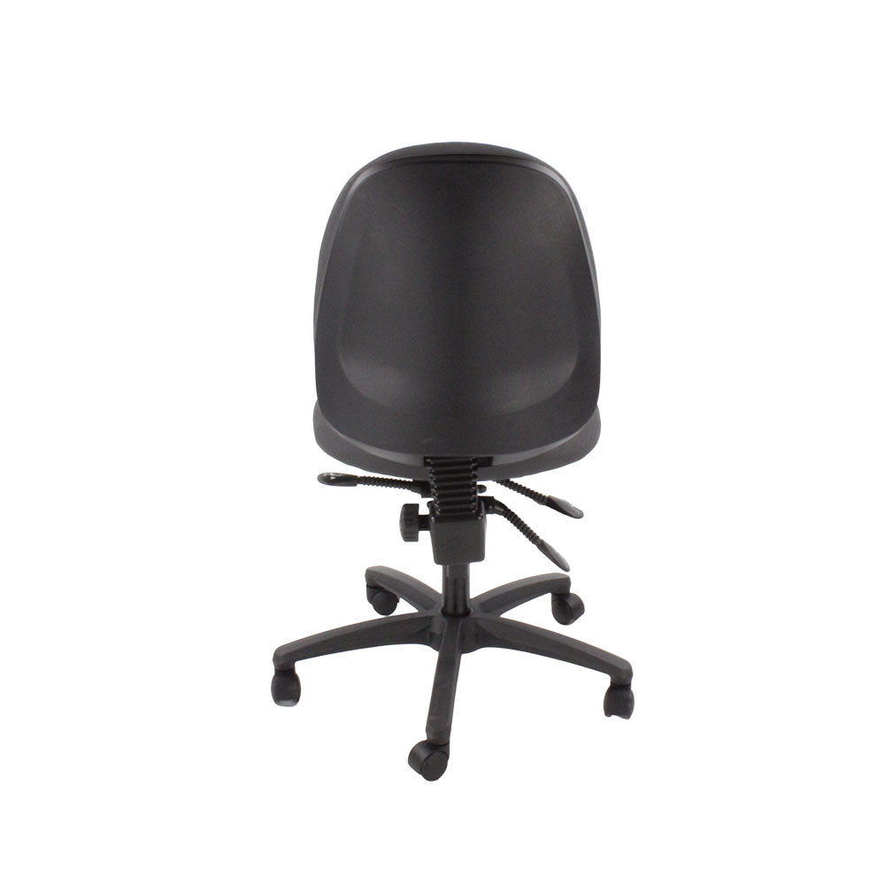 Saxen: Scoop High Operator Chair in Grey Fabric Without Arms - Refurbished