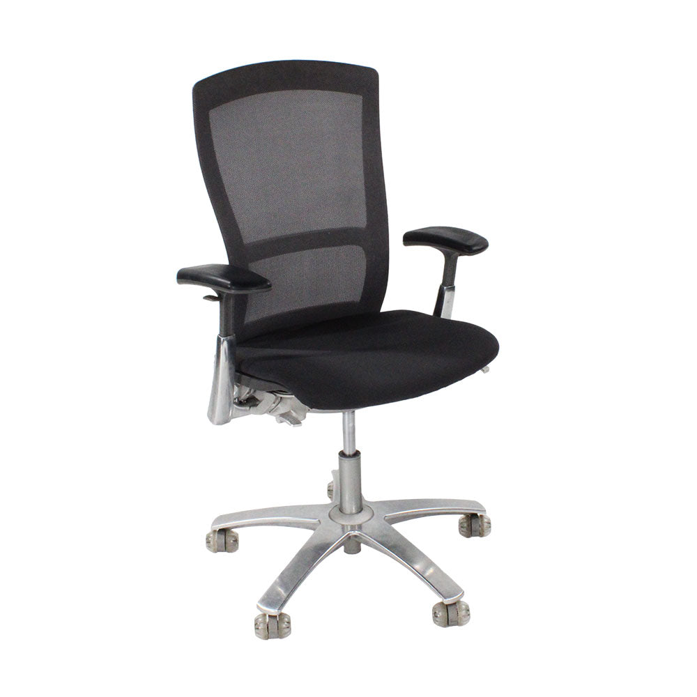 <tc>Knoll</tc>: Life Task Chair in schwarzem Stoff - Generalüberholt