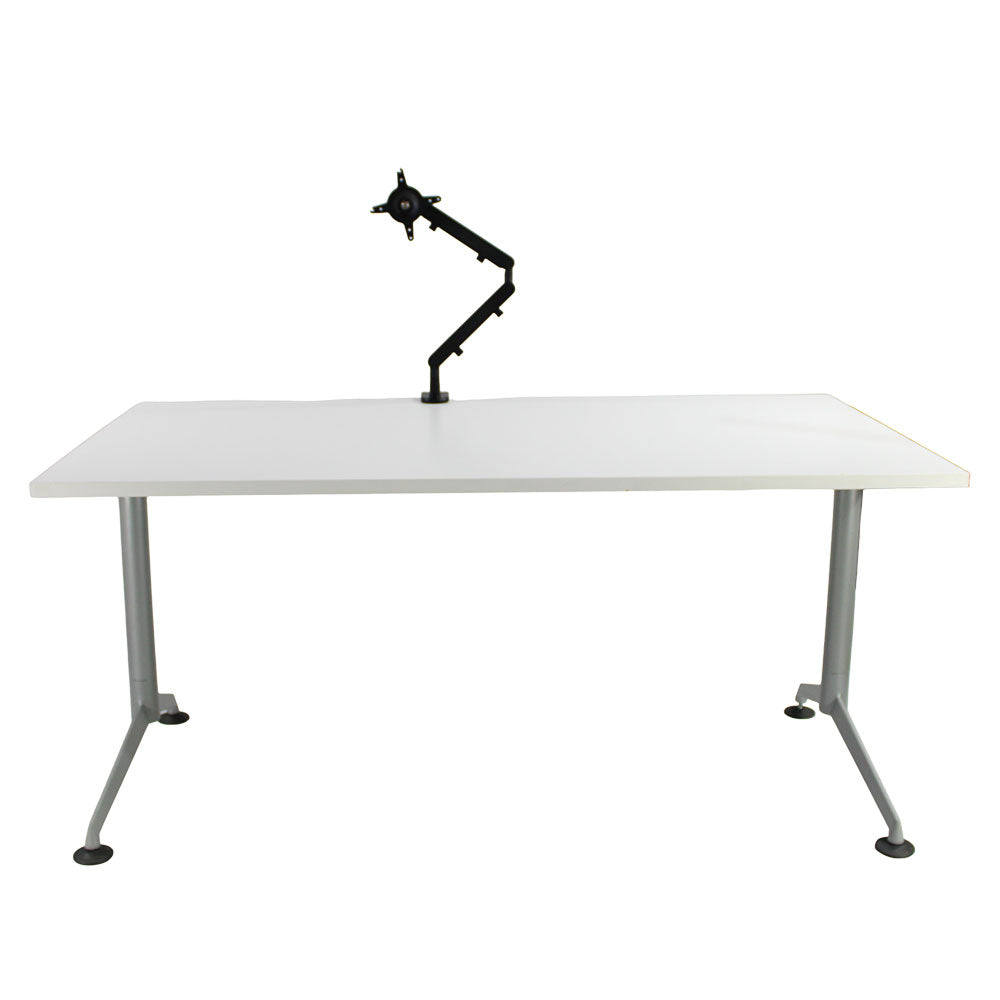 <tc>Herman Miller</tc>: <tc>Abak</tc> T-Leg-Einzelschreibtisch & ZGO Technologies: Z1-Monitorarm – Generalüberholt