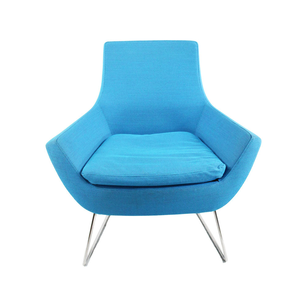 <tc>Swedese</tc>: Happy Easy Chair in blauem Stoff - Generalüberholt