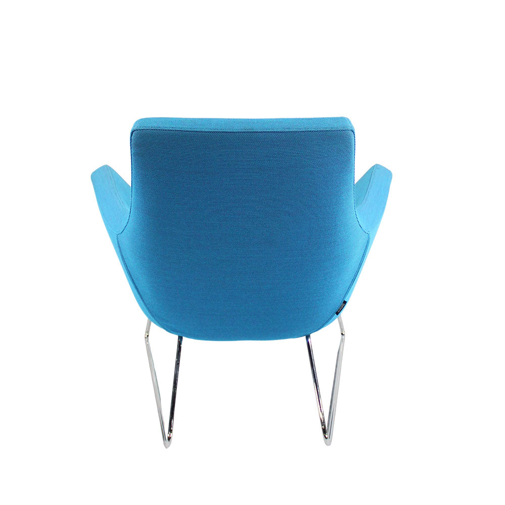 <tc>Swedese</tc>: Fauteuil Happy Easy en tissu bleu - Reconditionné