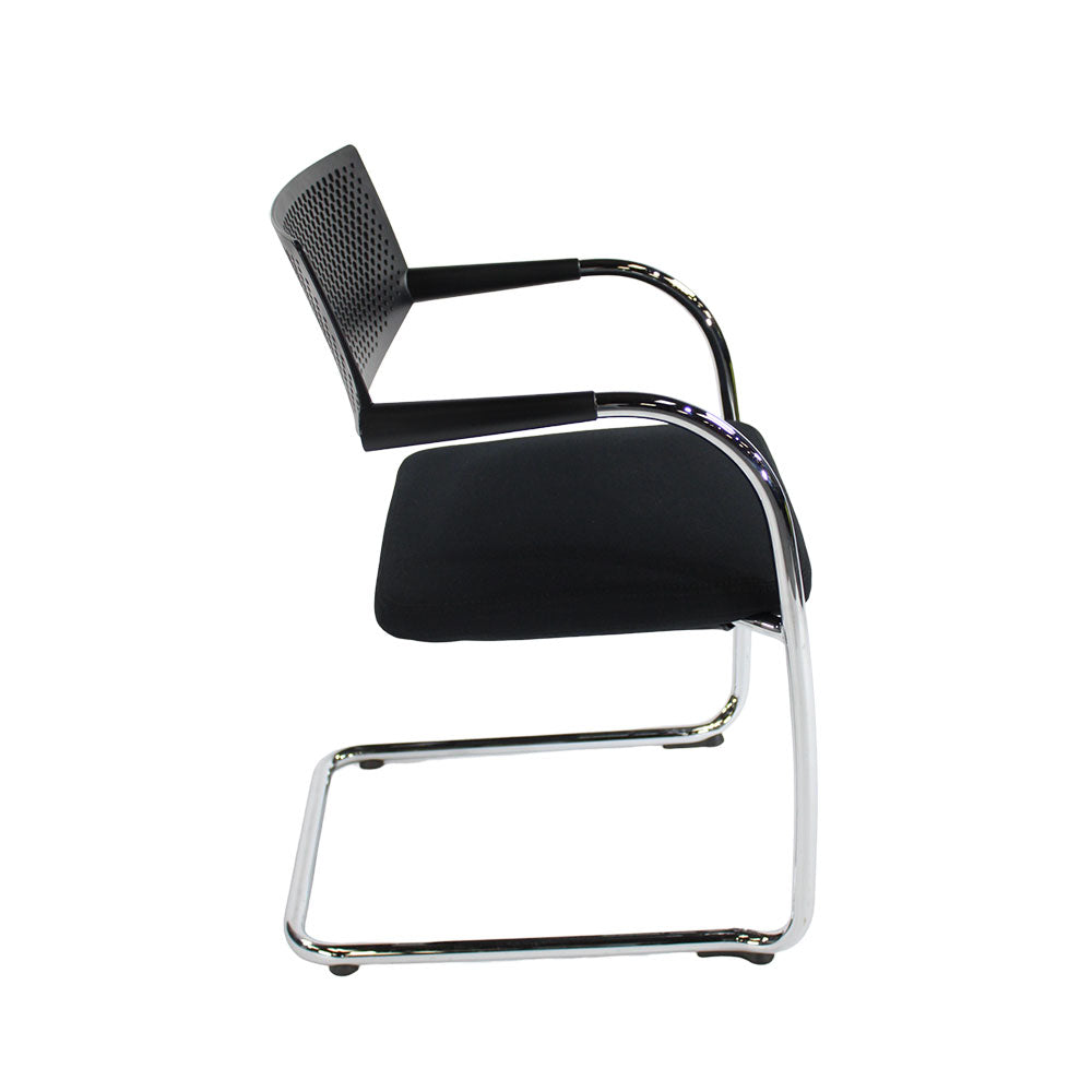<tc>Vitra</tc>: <tc>VisaVis</tc> 2 Sillas de reunión en tela negra - Reacondicionadas