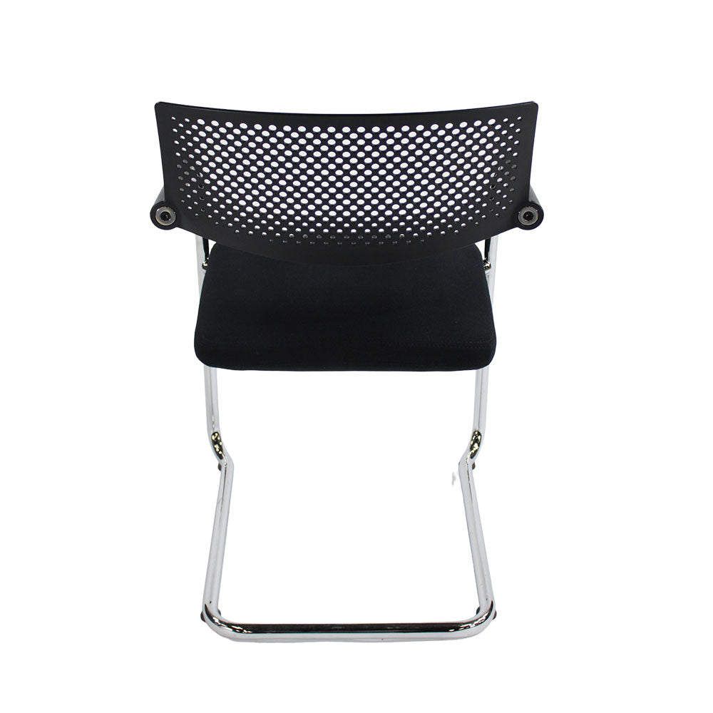 <tc>Vitra</tc>: <tc>VisaVis</tc> 2 Sillas de reunión en tela negra - Reacondicionadas