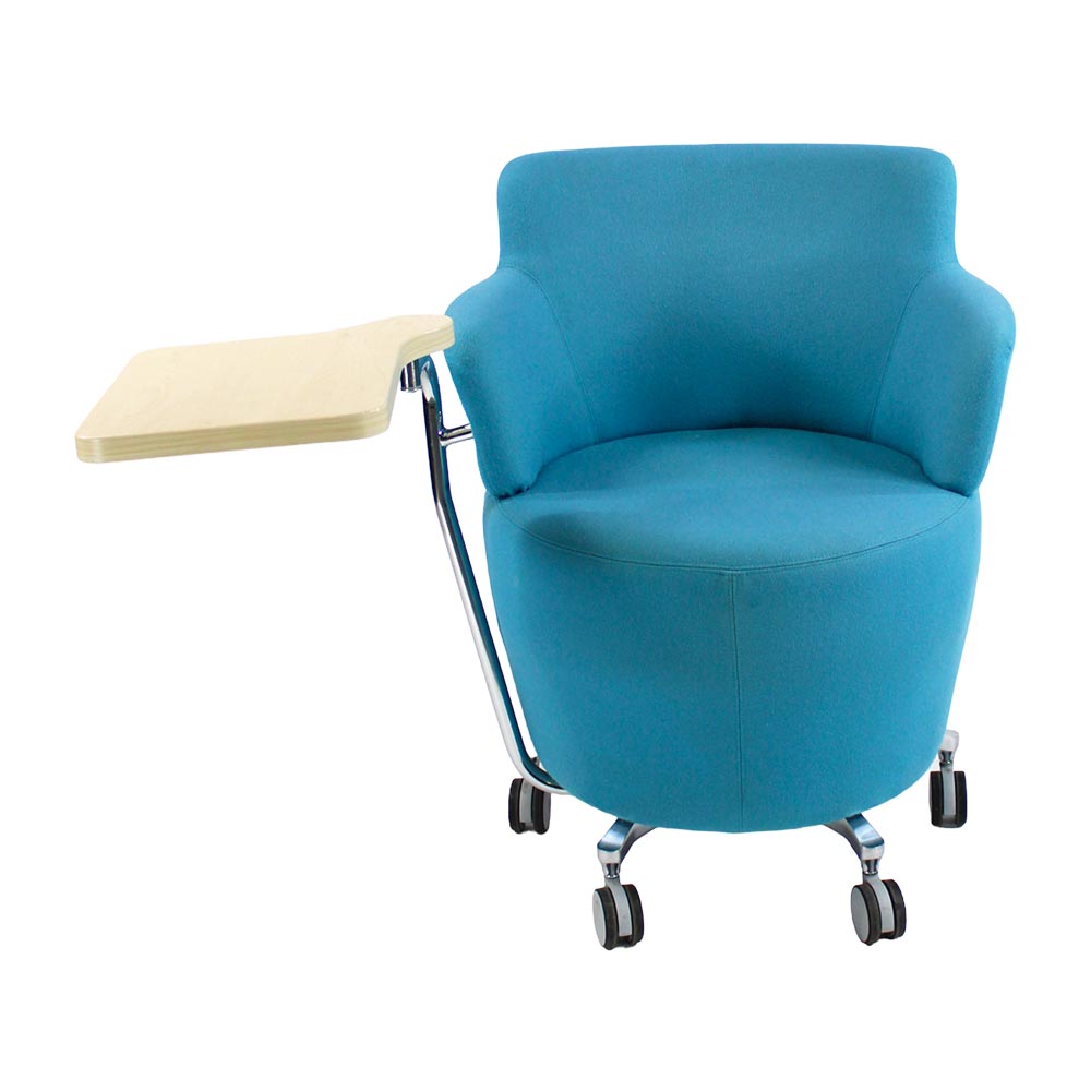 Orangebox: silla tarn en tela azul con tableta - restaurado