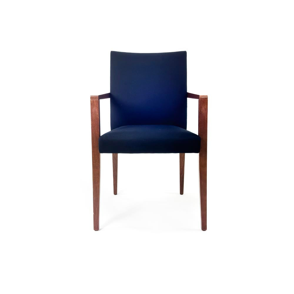 Lesro: Visitors Chair In Navy Blue Fabric - Refurbished