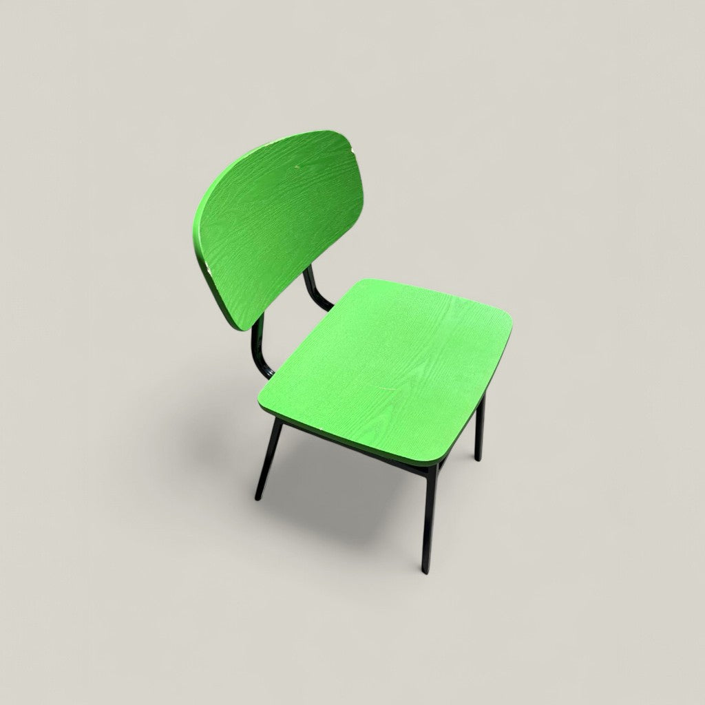 New Design Group: Green Natural Wood Florence Canteen Chair - Refurbished