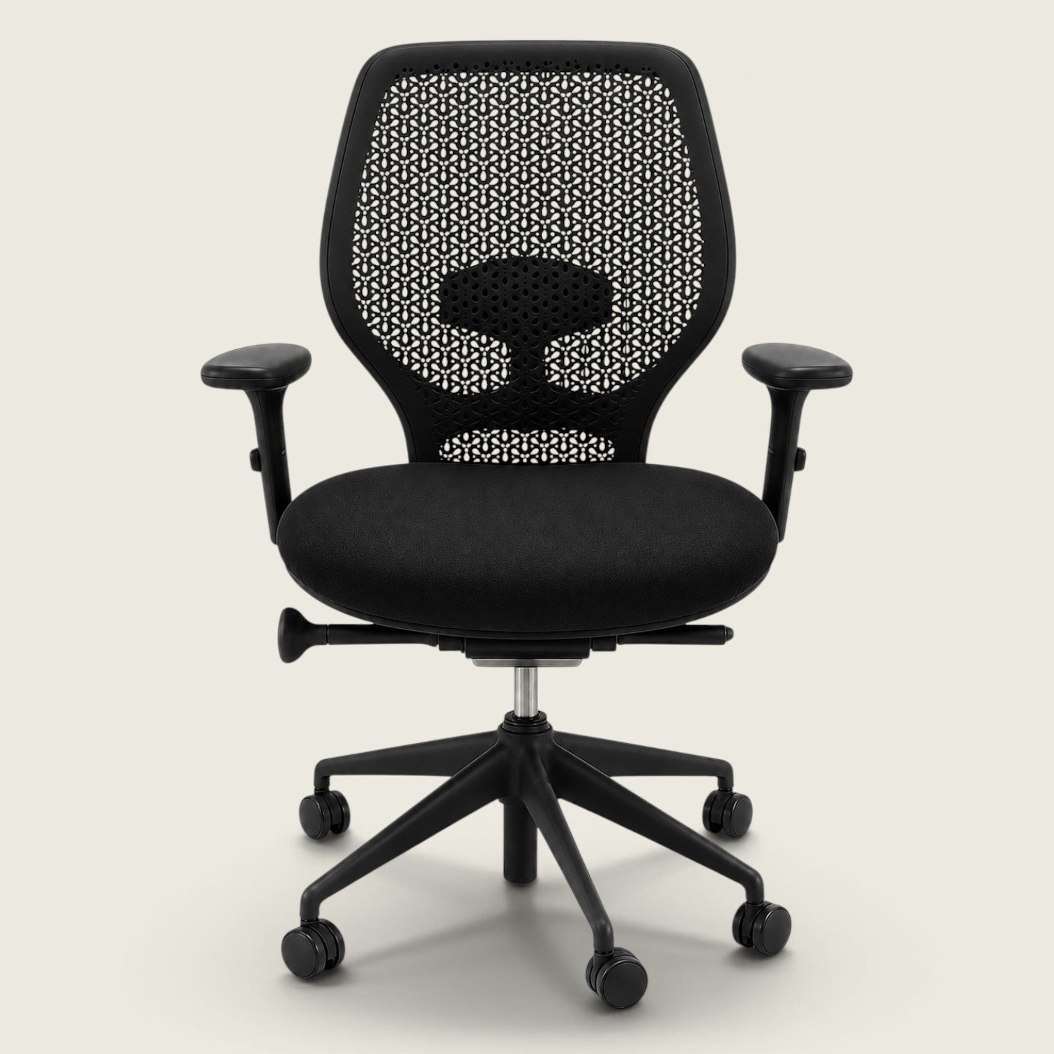 Orangebox: Ara - Task Chair - Black Elastomer Back and Black Fabric Seat - Refurbished
