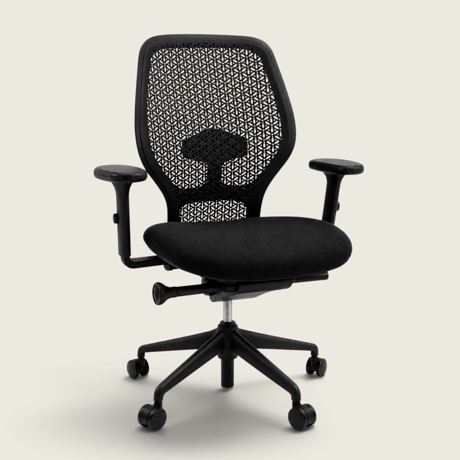 Orangebox: Ara - Task Chair - Black Elastomer Back and Black Fabric Seat - Refurbished
