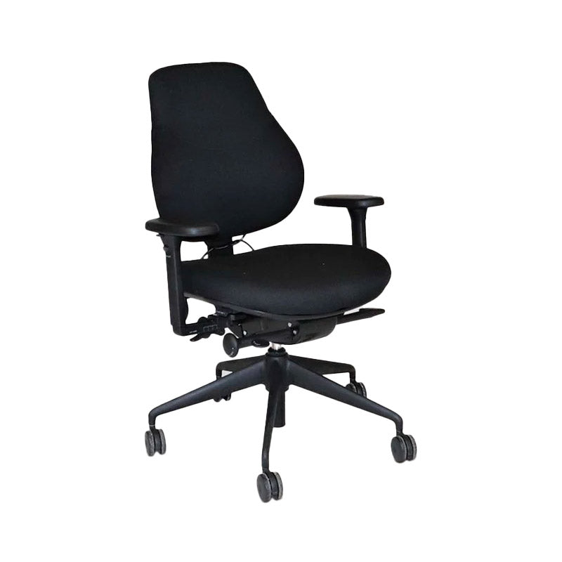 <tc>OrangeBox</tc>: Chaise de bureau Flo en tissu noir - Reconditionnée