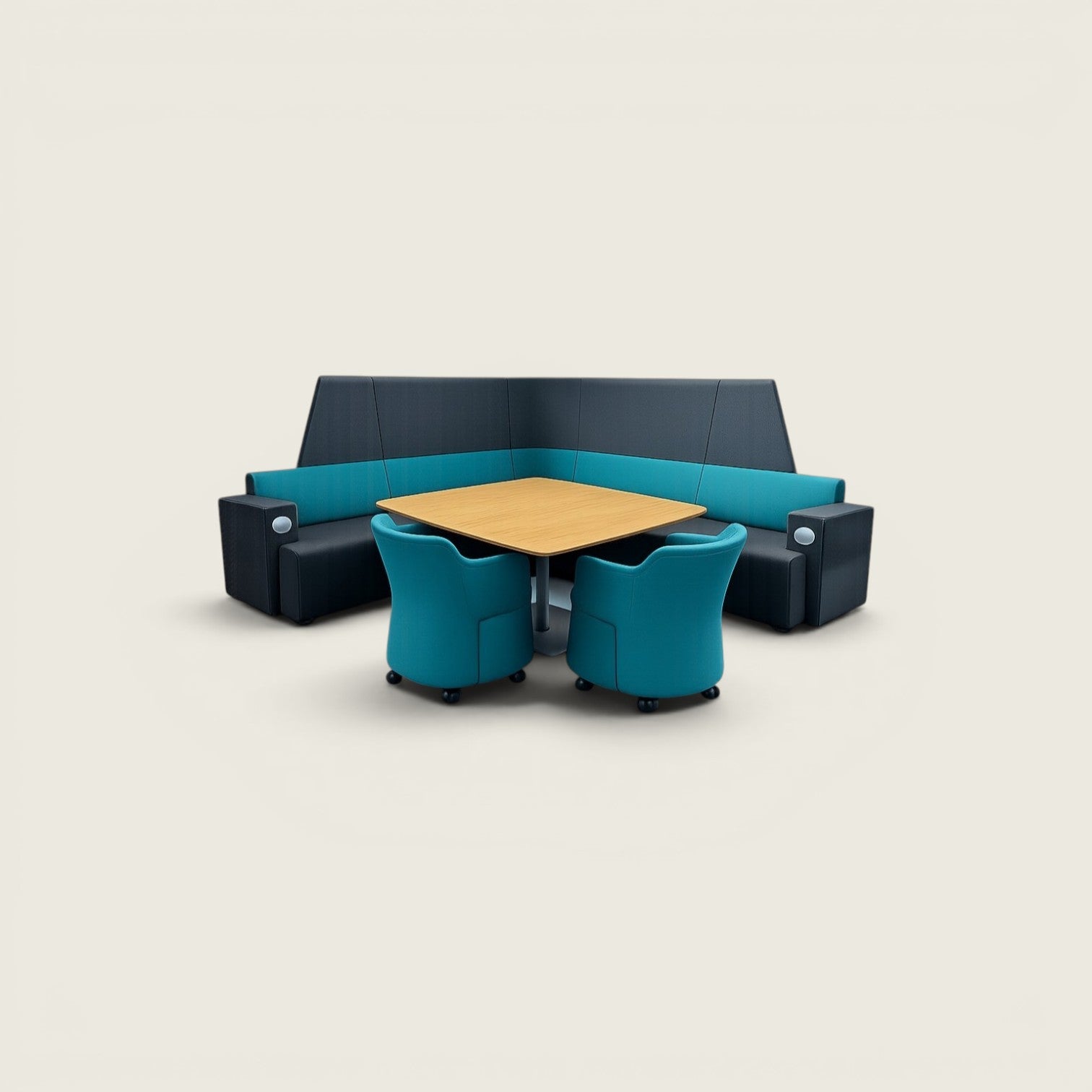 Orangebox: Black and Turquoise AFTD High-Back Booth - Refurbished