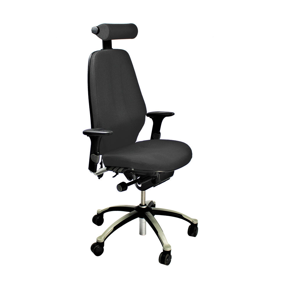 RH Logic: 400 High Back Office Chair with Headrest - Grey Fabric - Refurbished