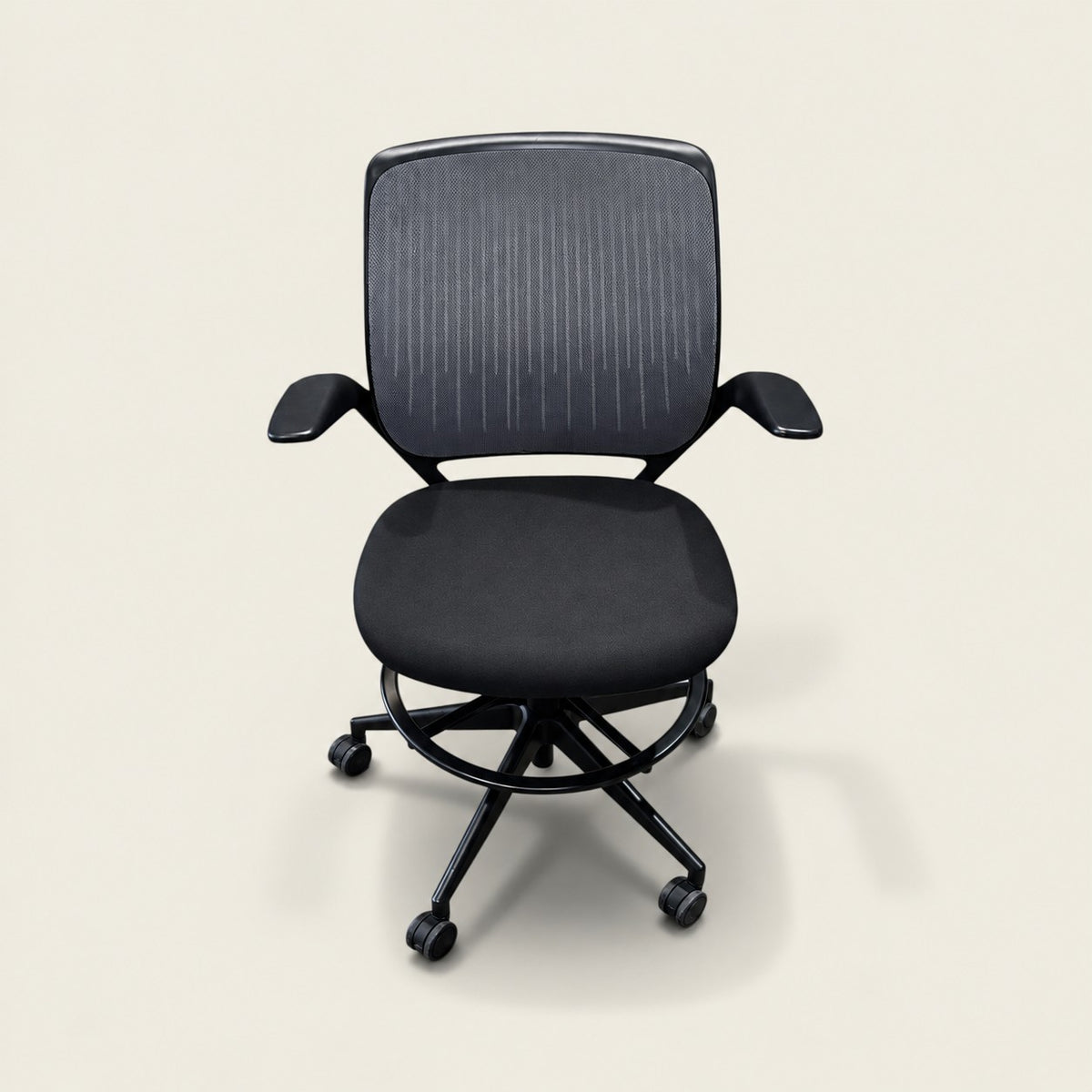 Steelcase: Cobi Draughtsman Chair in Black Fabric with a Grey Mesh Back- Refurbished