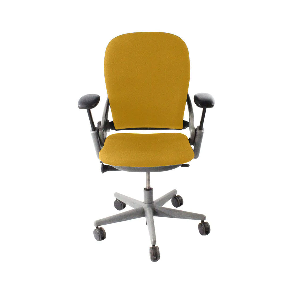 <tc>Steelcase</tc>: <tc>Leap V1</tc> Chaise de bureau - Structure grise/tissu jaune - Reconditionnée