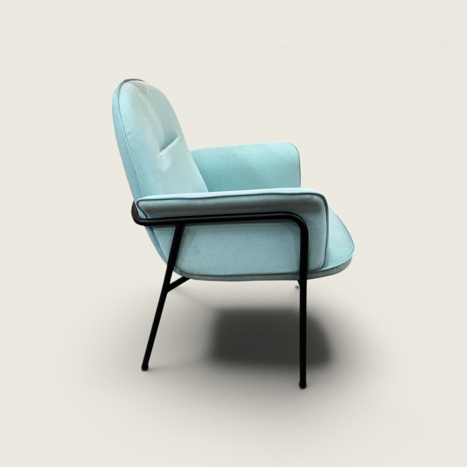 Saxen: Silla auxiliar/visitantes suave en azul claro - Reacondicionado