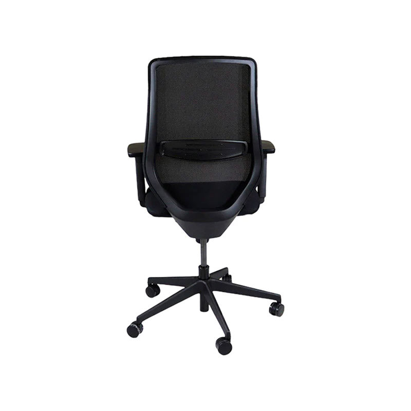 The Office Crowd: Scudo Task Chair with Black Fabric Seat without Headrest - Refurbished