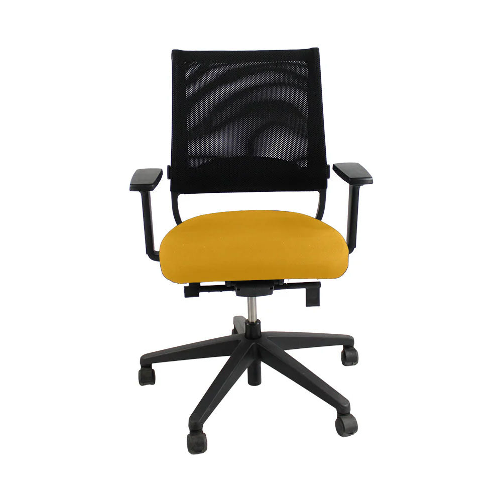 Sedus: Netwin NW-100 Chair with Mesh Back in Yellow Fabric Refurbish